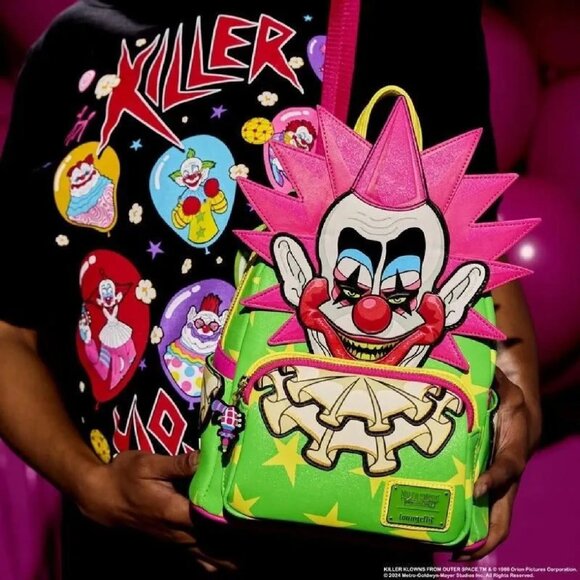 NYCC Limited Edition Killer Klowns Spikey Glitter Cosplay Glow Mini Backpack - Picture 2 of 5